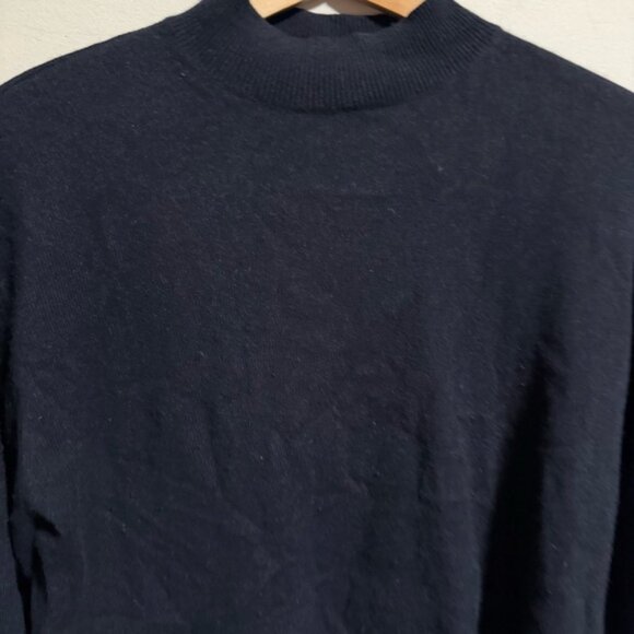 EVERLANE Pullover Mock Neck 100% Cashmere Sweater Black- Size Small - Picture 4 of 11